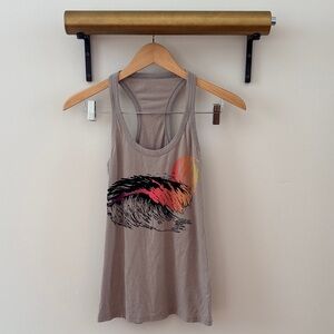 Rare lululemon Graphic Tank with Logo and surf wave